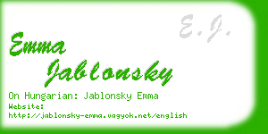 emma jablonsky business card